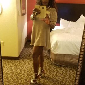 𝅺Purple Snow‎ Khaki Fit & Flare Mini Dress